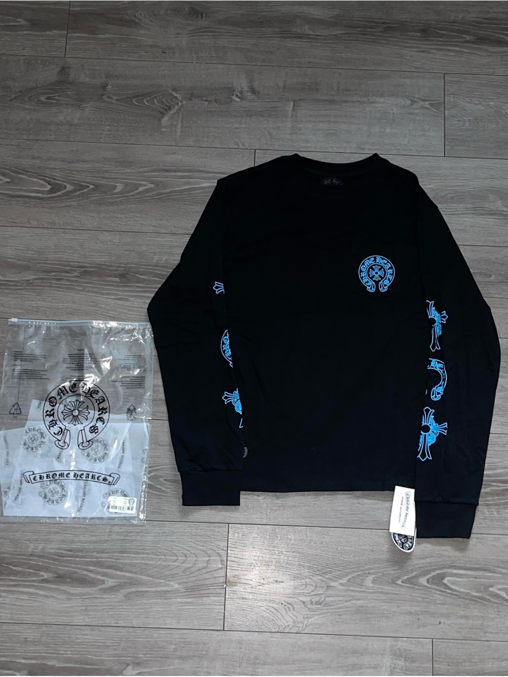 Chrome Hearts Blue Triple Cross Long Sleeve (Black)